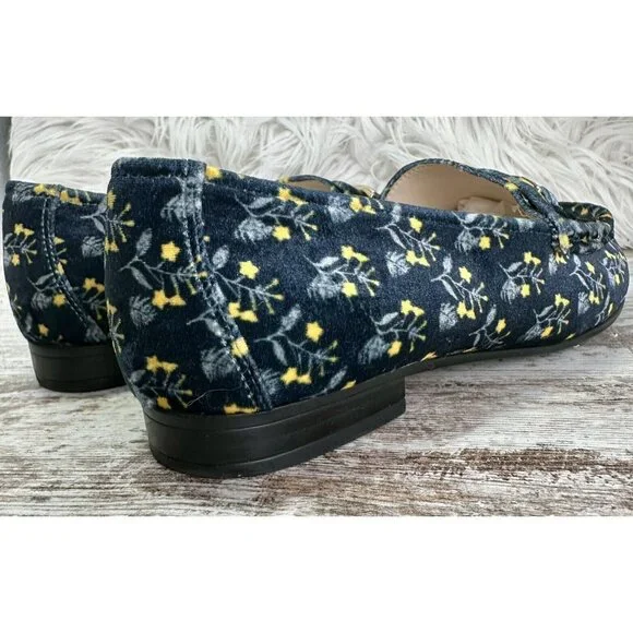 CABI Velvet Loafer Women’s Size 8 Blue/Yellow Horsebit Carnaby Floral 6005 EUC! - Picture 5 of 11